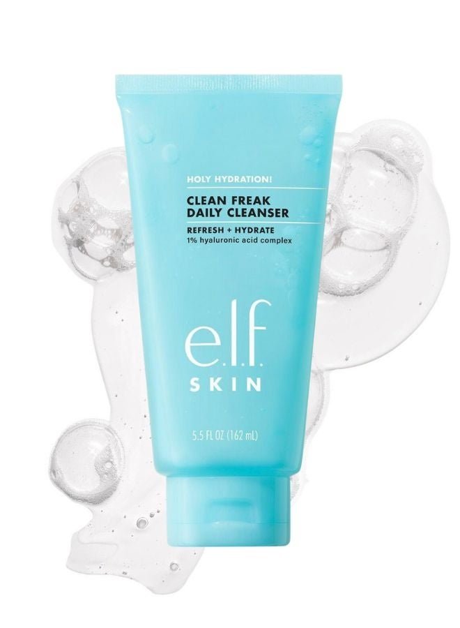 elf e.l.f. Holy Hydration! Clean Freak Daily Cleanser – Gentle, Hydrating Face Wash for All Skin Types, 162 mL - Image 1